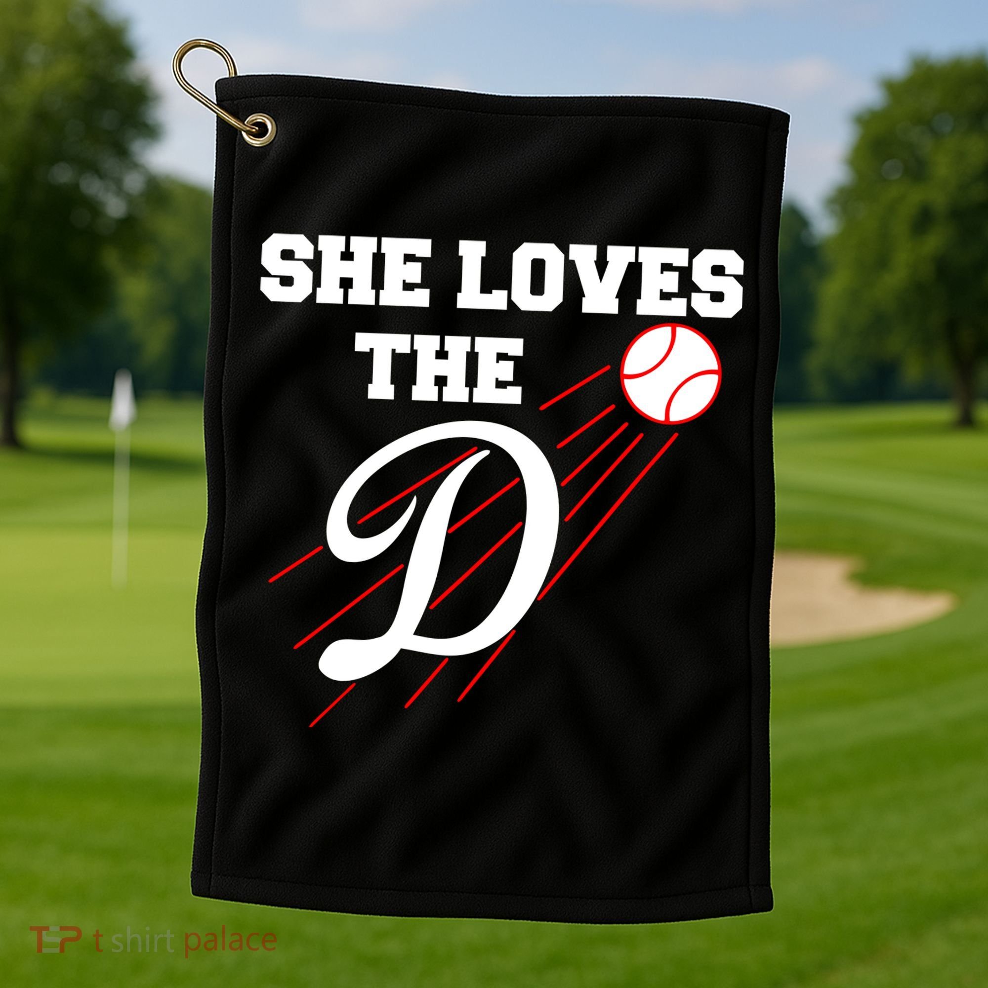 Baseball She Loves The D Los Angeles Golf Towel