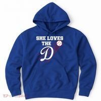 Baseball She Loves The D Los Angeles Hoodie thumb 0