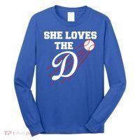 Baseball She Loves The D Los Angeles Long Sleeve Shirt thumb 0