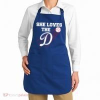 Baseball She Loves The D Los Angeles Apron thumb 2