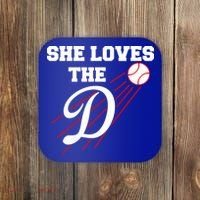 Baseball She Loves The D Los Angeles Coaster thumb 0