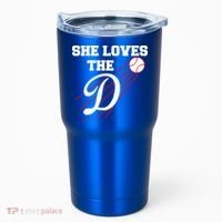 Baseball She Loves The D Los Angeles Tumbler thumb 0
