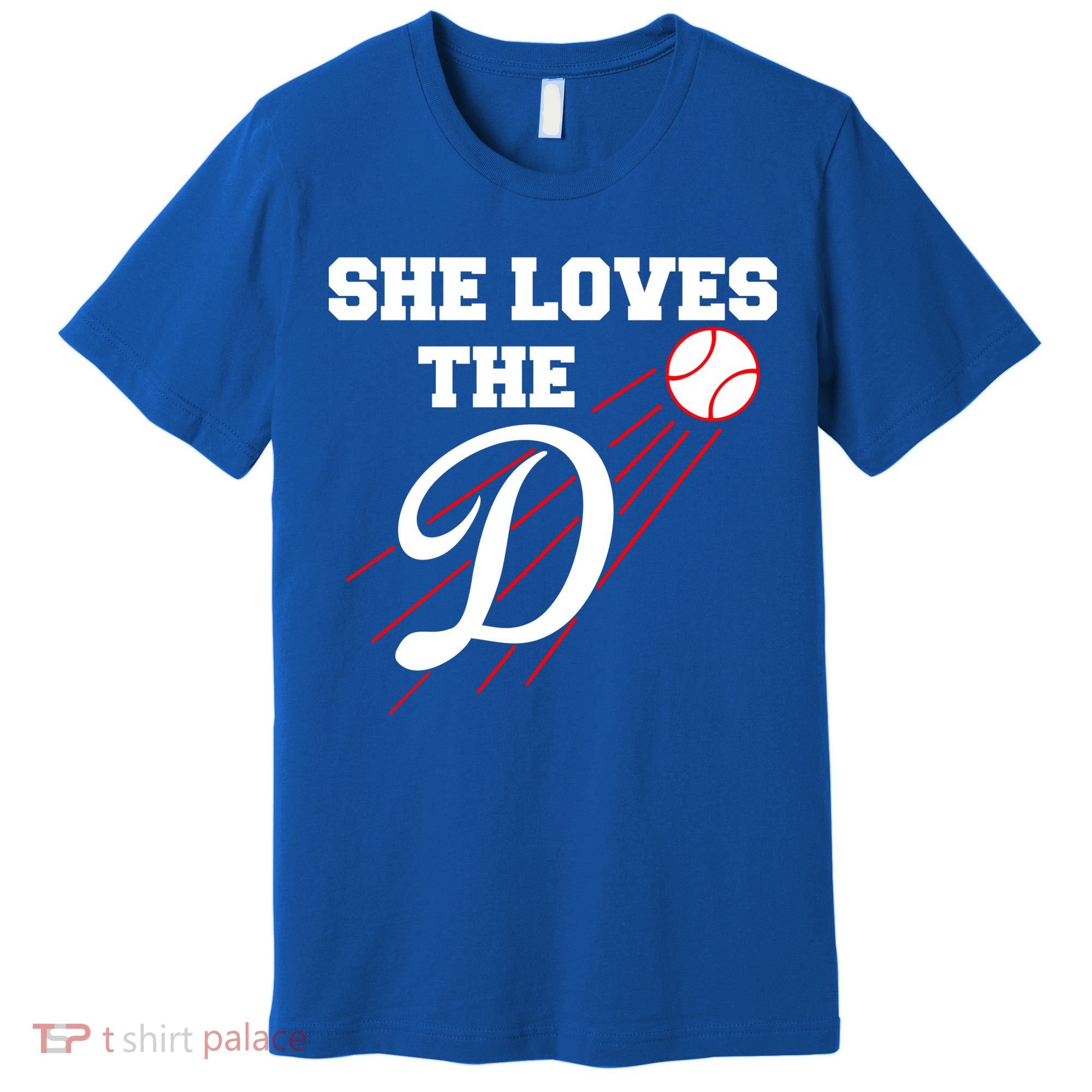 Baseball She Loves The D Los Angeles Premium T-Shirt
