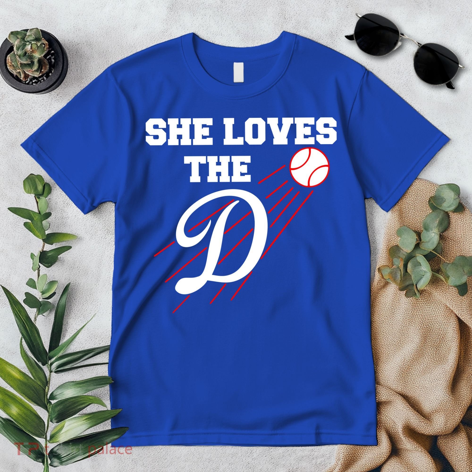 Baseball She Loves The D Los Angeles Premium T-Shirt