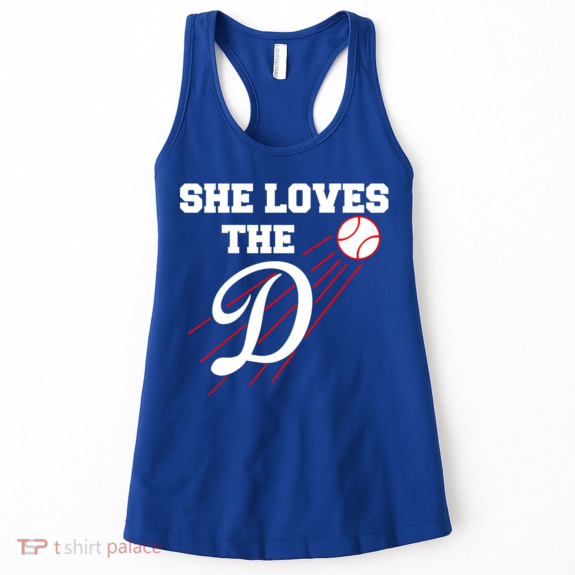 Baseball She Loves The D Los Angeles Women's Tank Top