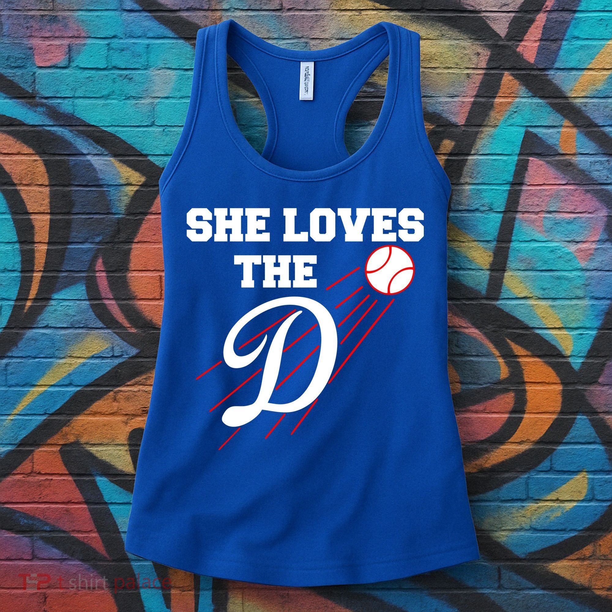 Baseball She Loves The D Los Angeles Women's Tank Top