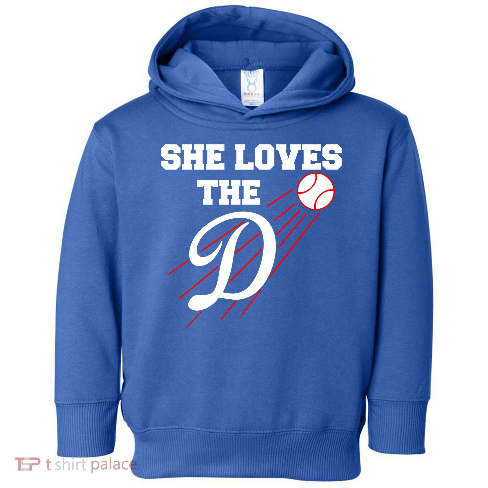 Baseball She Loves The D Los Angeles Toddler Hoodie