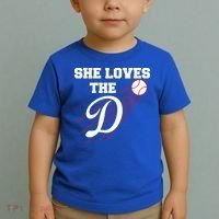 Baseball She Loves The D Los Angeles Toddler T-Shirt thumb 2