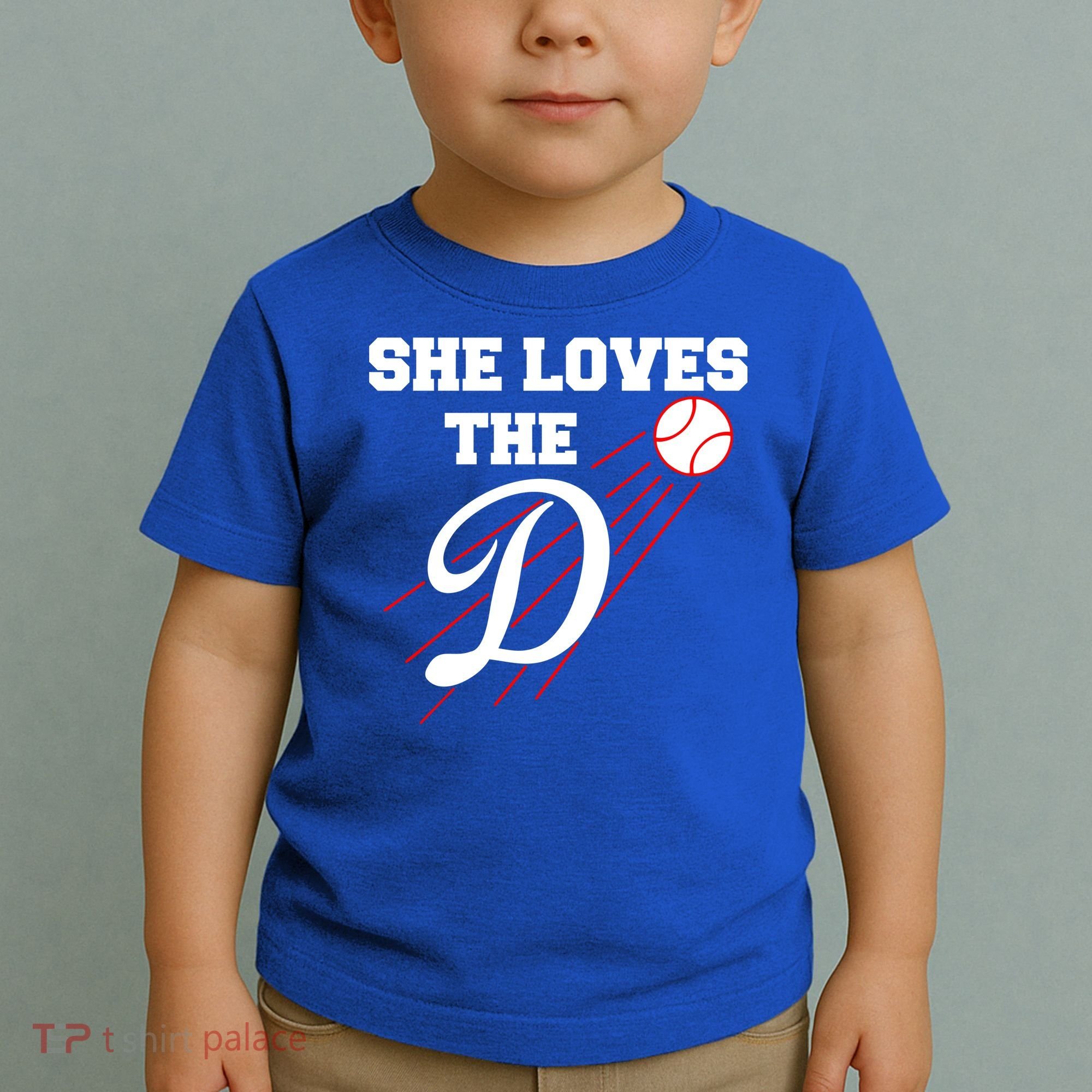 Baseball She Loves The D Los Angeles Toddler T-Shirt