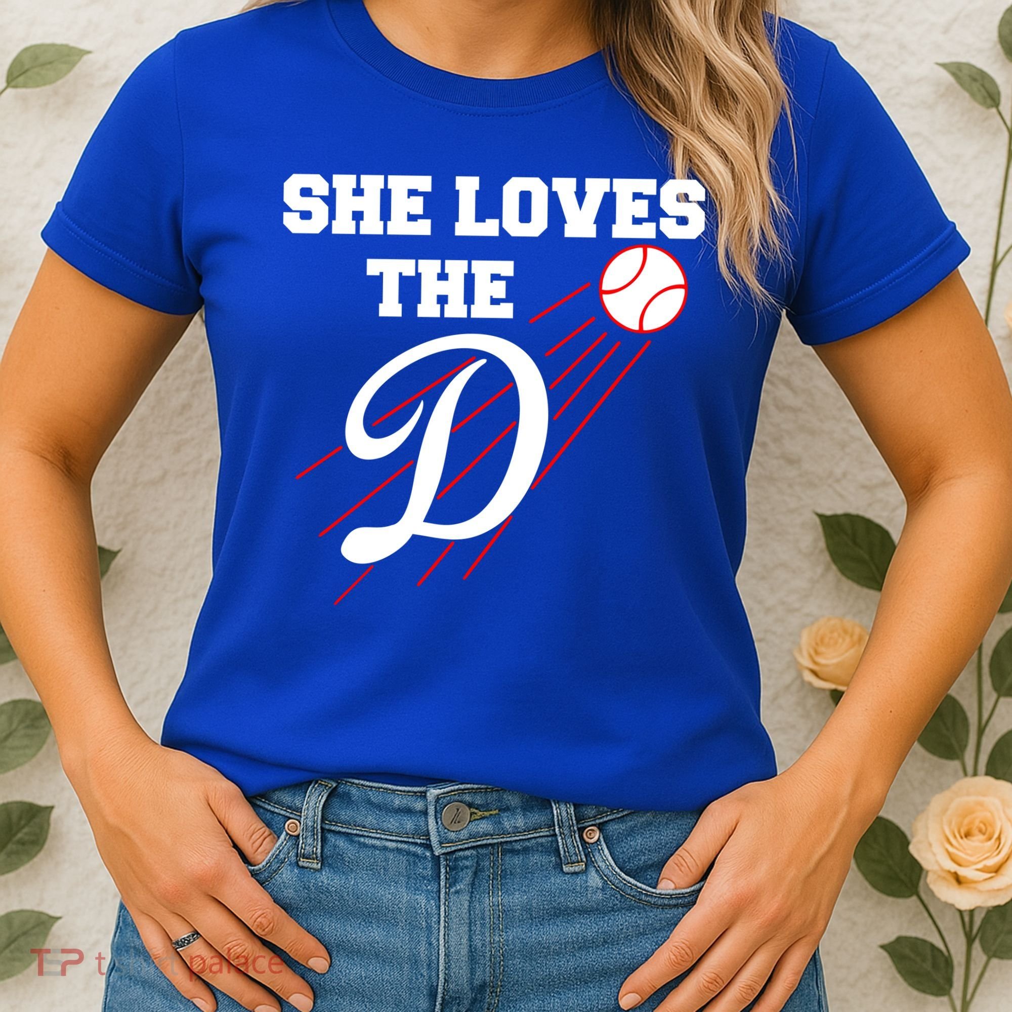 Baseball She Loves The D Los Angeles Women's T-Shirt