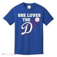 Baseball She Loves The D Los Angeles Kids T-Shirt thumb 0