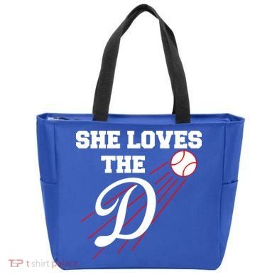 Baseball She Loves The D Los Angeles Tote Bag
