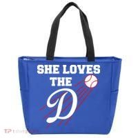 Baseball She Loves The D Los Angeles Tote Bag thumb 0