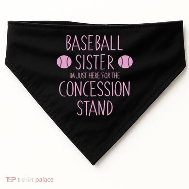 Baseball Sister I'm Just Here For The Concession Stand USA-Made Doggie Bandana