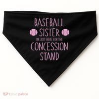 Baseball Sister I'm Just Here For The Concession Stand USA-Made Doggie Bandana thumb 0
