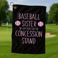 Baseball Sister I'm Just Here For The Concession Stand Golf Towel thumb 1