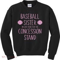 Baseball Sister I'm Just Here For The Concession Stand Kids Sweatshirt thumb 0