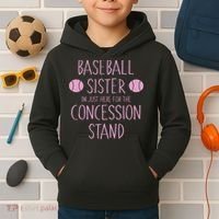 Baseball Sister I'm Just Here For The Concession Stand Kids Hoodie thumb 2