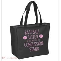 Baseball Sister I'm Just Here For The Concession Stand Tote Bag thumb 2