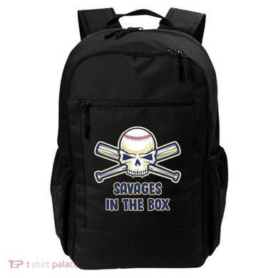 Baseball Skull Savages In The Box Backpack