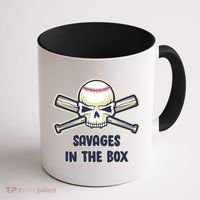 Baseball Skull Savages In The Box Coffee Mug thumb 1