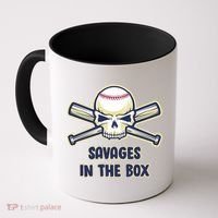 Baseball Skull Savages In The Box Coffee Mug thumb 0