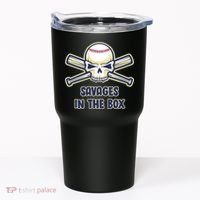 Baseball Skull Savages In The Box Tumbler thumb 0