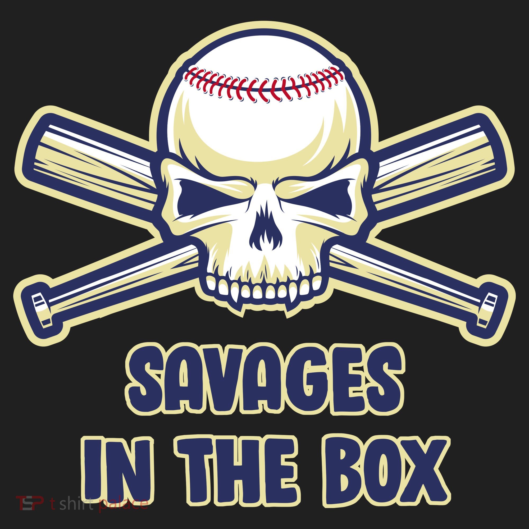 Baseball Skull Savages In The Box Tumbler