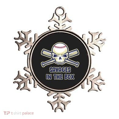 Baseball Skull Savages In The Box Ornament