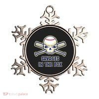 Baseball Skull Savages In The Box Ornament thumb 0