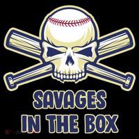 Baseball Skull Savages In The Box Ornament thumb 1