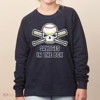Baseball Skull Savages In The Box Women's Sweatshirt thumb 0