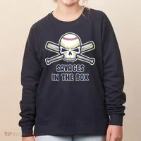 Baseball Skull Savages In The Box Women's Sweatshirt thumb 0
