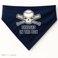 Baseball Skull Savages In The Box USA-Made Doggie Bandana thumb 0
