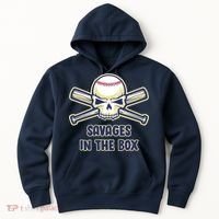 Baseball Skull Savages In The Box Hoodie thumb 0