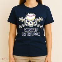Baseball Skull Savages In The Box T-Shirt thumb 4