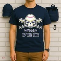 Baseball Skull Savages In The Box T-Shirt thumb 6