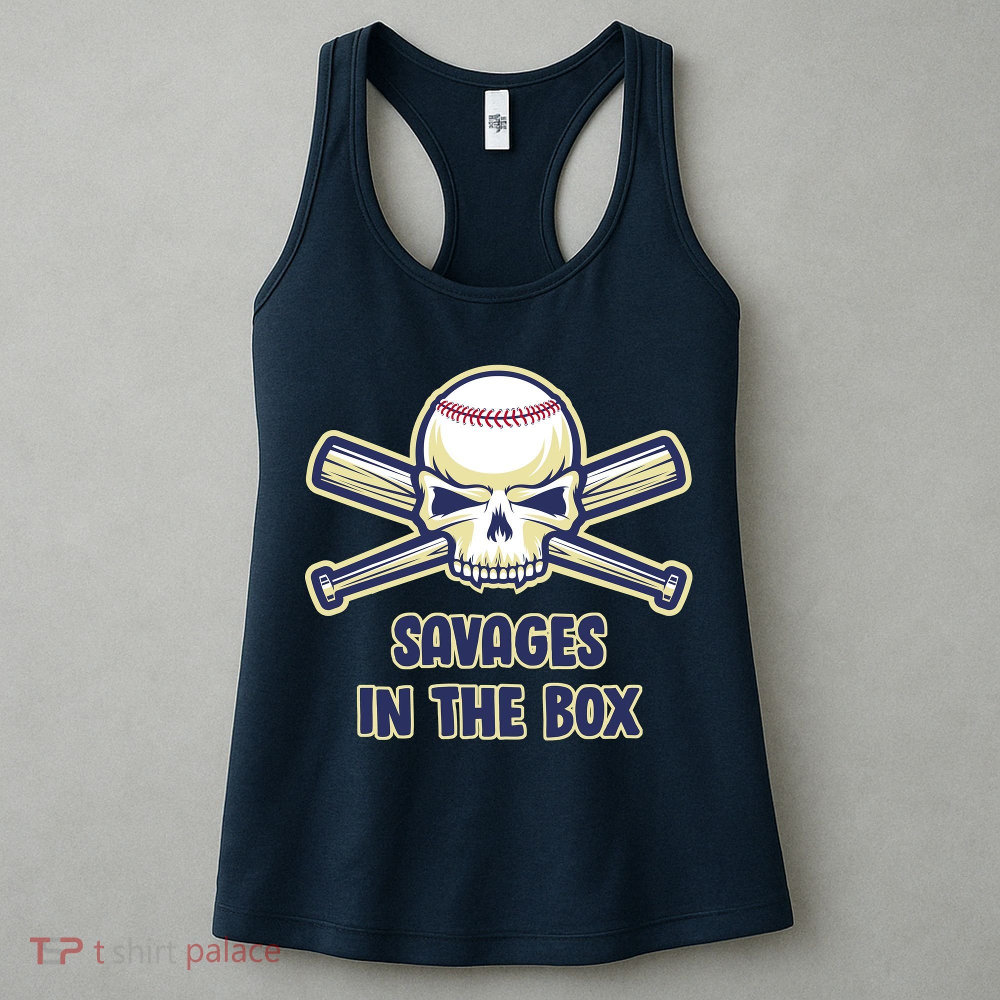 Baseball Skull Savages In The Box Women's Tank Top