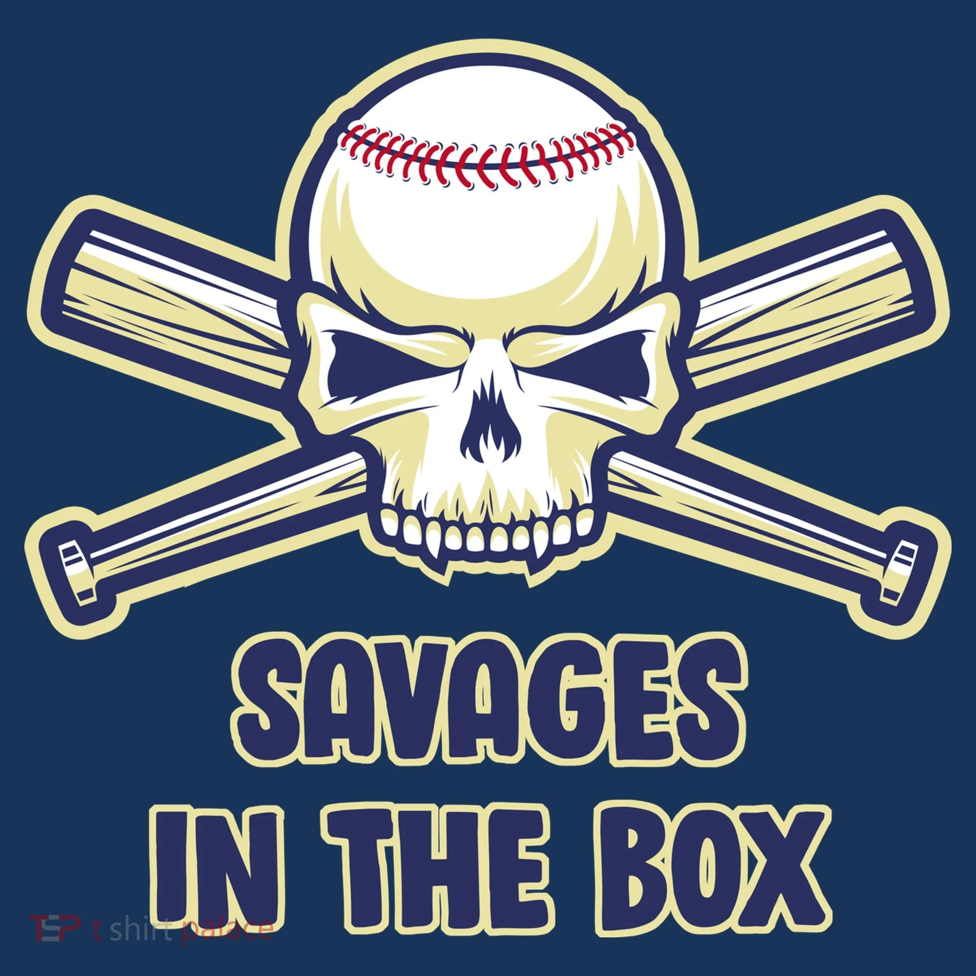 Baseball Skull Savages In The Box Toddler Hoodie