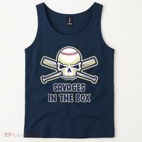 Baseball Skull Savages In The Box Tank Top thumb 2