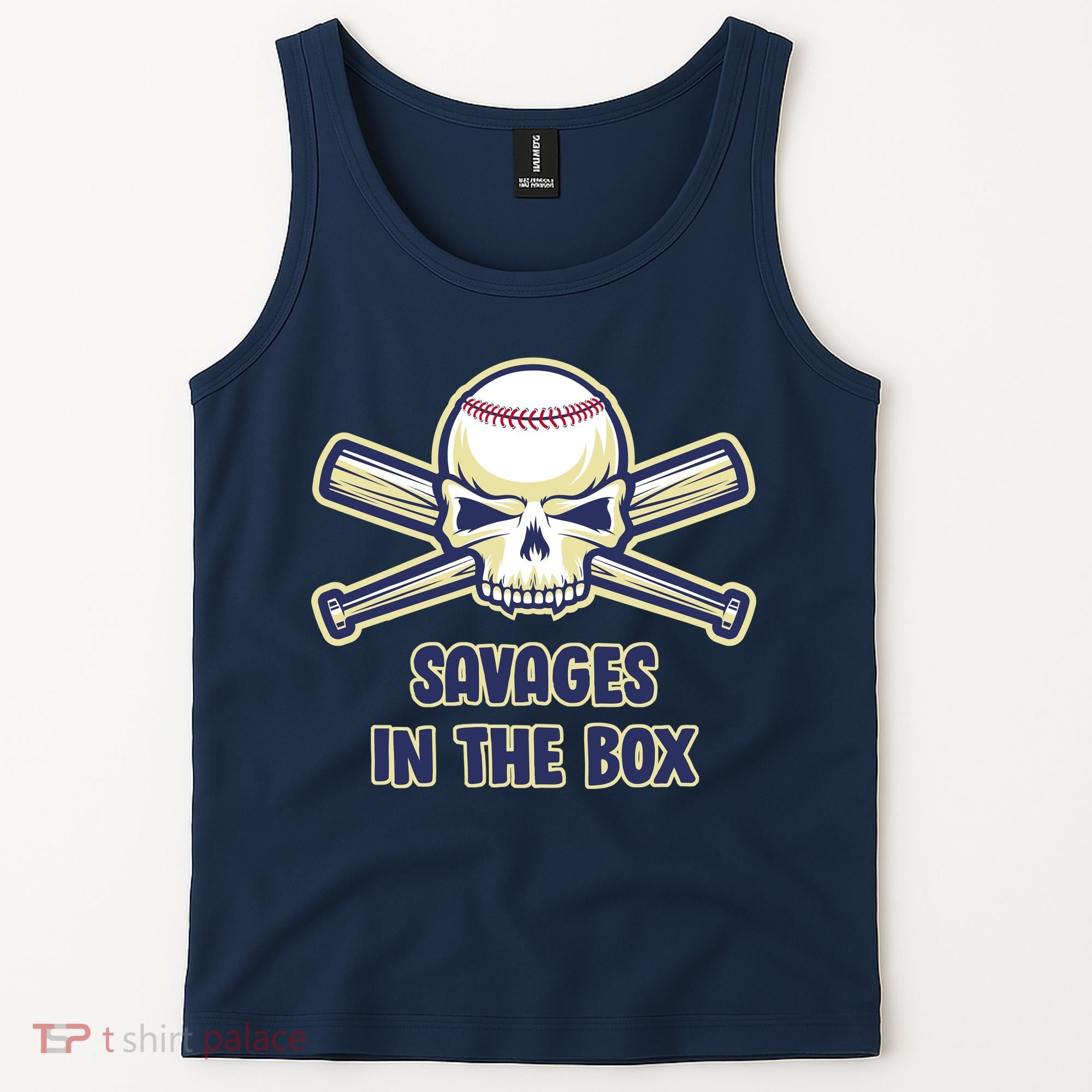 Baseball Skull Savages In The Box Tank Top