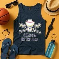 Baseball Skull Savages In The Box Tank Top thumb 4