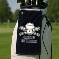 Baseball Skull Savages In The Box Golf Towel thumb 2