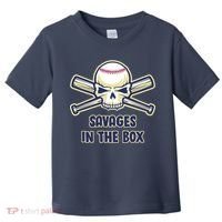 Baseball Skull Savages In The Box Toddler T-Shirt thumb 0