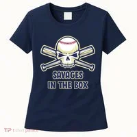 Baseball Skull Savages In The Box Women's T-Shirt thumb 0