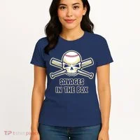 Baseball Skull Savages In The Box Women's T-Shirt thumb 4
