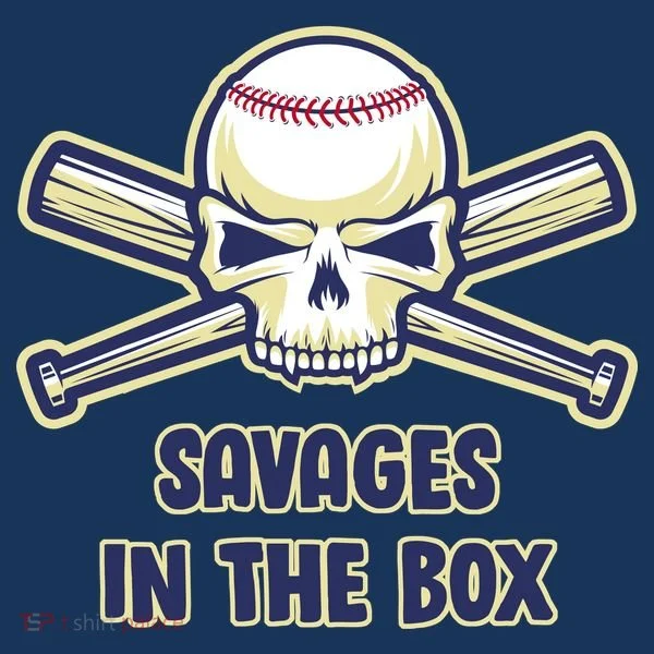 Baseball Skull Savages In The Box Women's T-Shirt