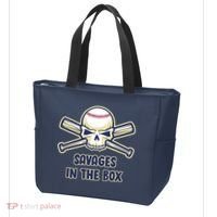 Baseball Skull Savages In The Box Tote Bag thumb 3