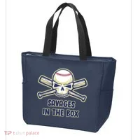Baseball Skull Savages In The Box Tote Bag thumb 3