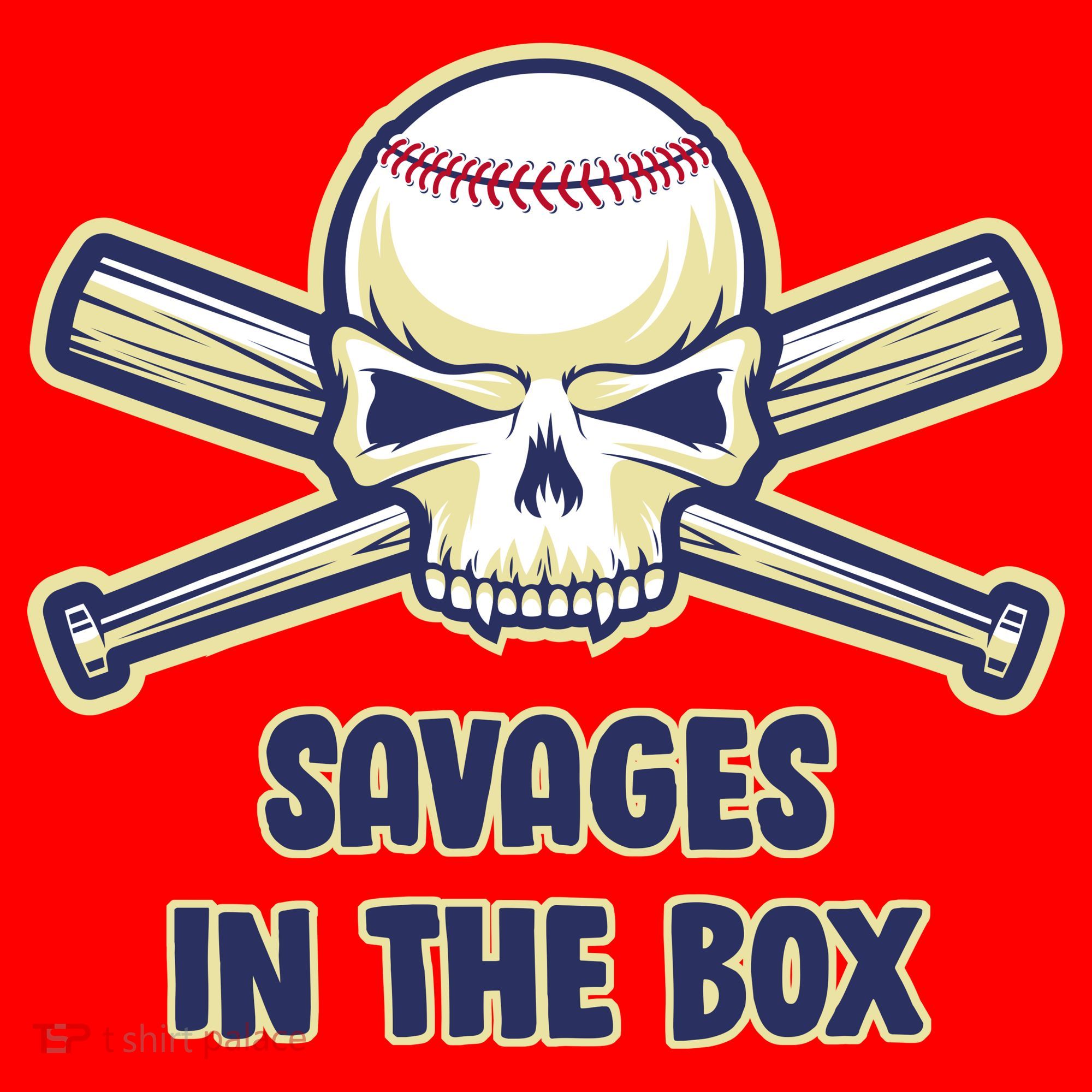 Baseball Skull Savages In The Box Santa Hat